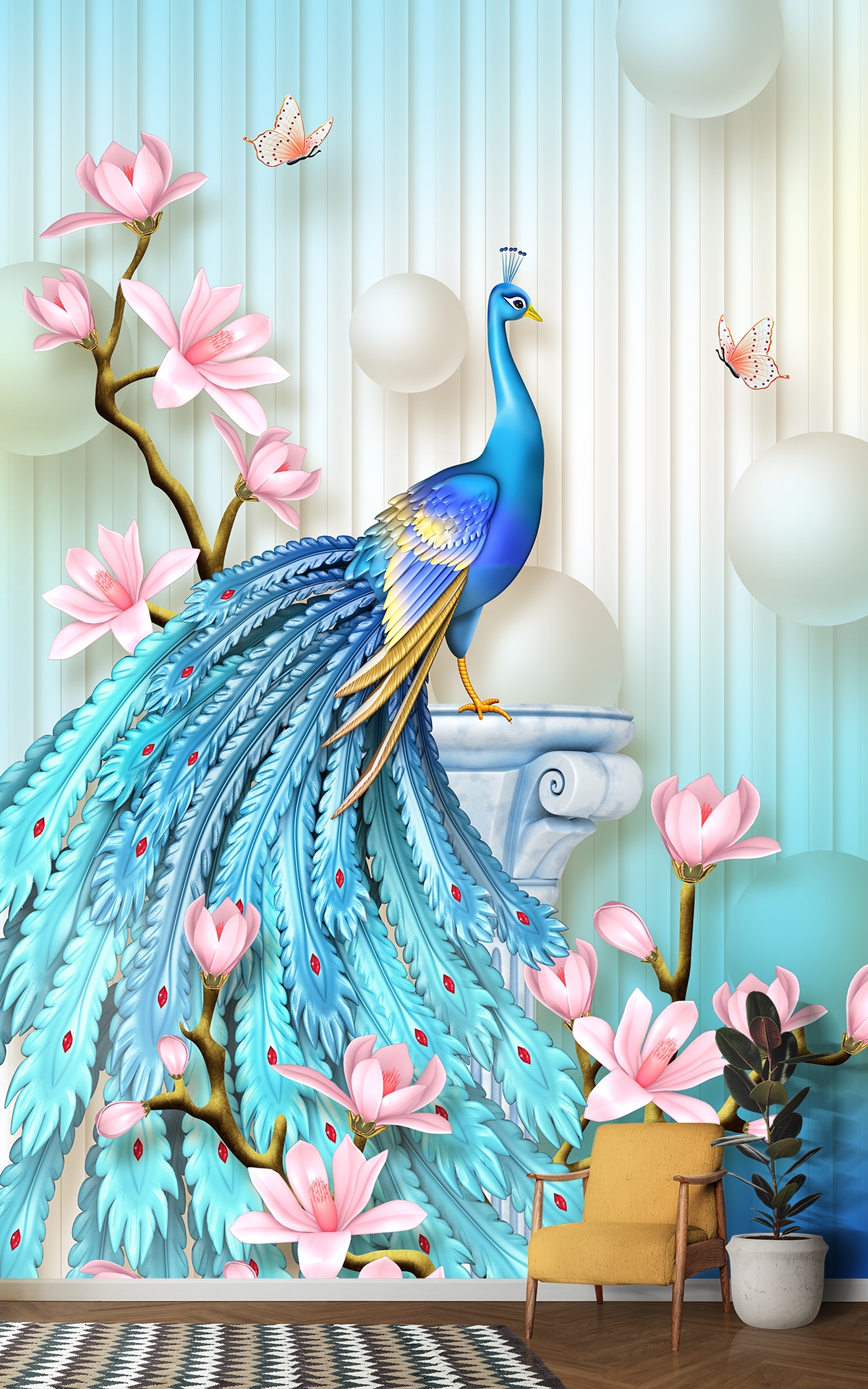 A blue peacock Wallpaper